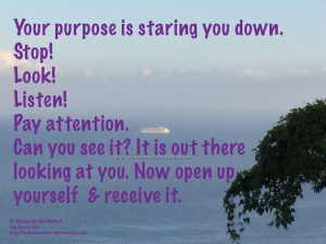 Stop! Look! Listen! Your Purpose is staring you down